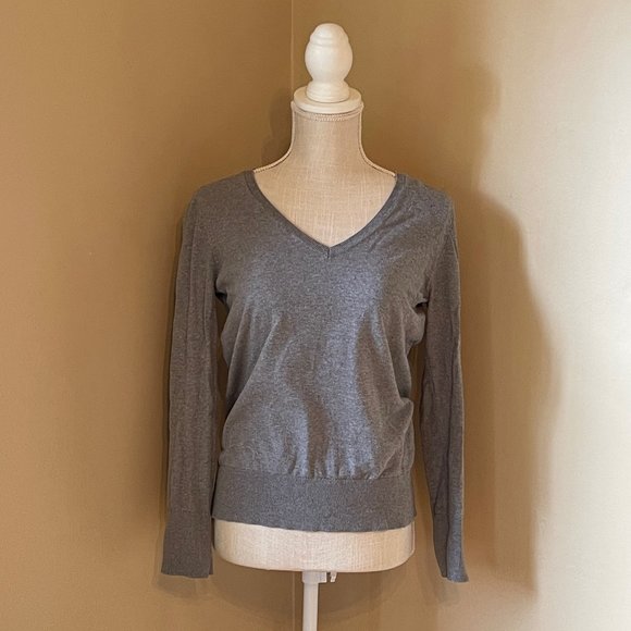 H&M Basic V-neck Sweater - Grey - Picture 1 of 4